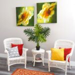 Alternate angle of the 3' Philodendron Artificial Plant Real Touch showing full plant from planter