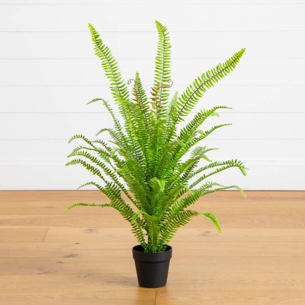 3 - ft UV Resistant Artificial Real Touch Boston Fern Potted Plant Indoor Outdoor