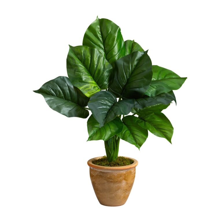30' Large Philodendron Leaf Artificial Plant in Decorative Planter