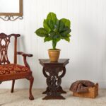 Alternate angle of the 30' Large Philodendron Leaf Artificial Decorative Planter showing full plant from