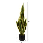 Close-up of leaf foliage texture on this 30' Sansevieria Artificial Plant