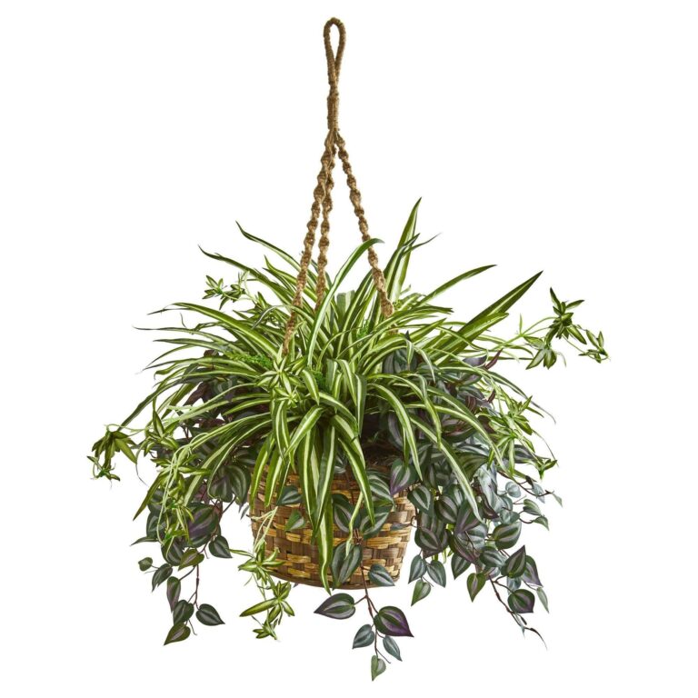 30' Wandering Jew and Spider Artificial Plant in Hanging Basket