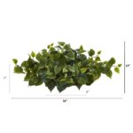 Close-up of leaf foliage texture on this 31' Philodendron Artificial Ledge Plant