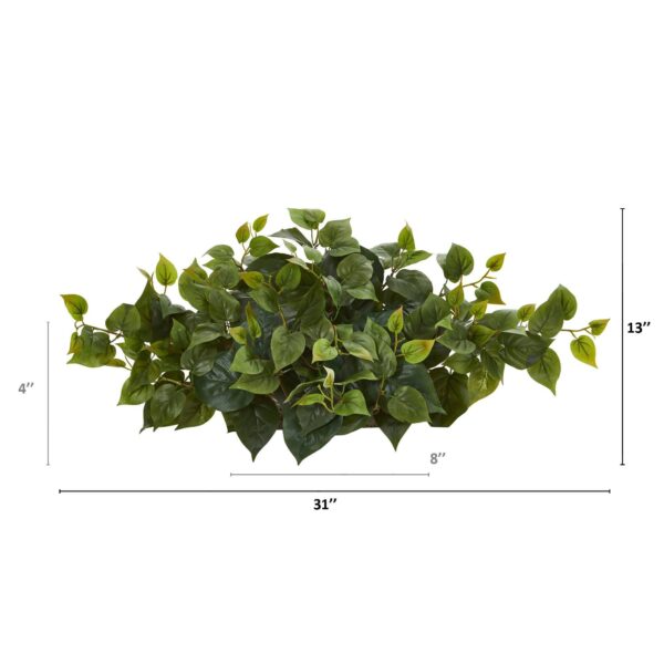 Close-up of leaf foliage texture on this 31' Philodendron Artificial Ledge Plant