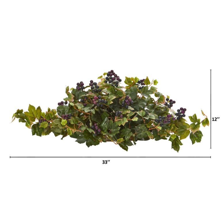 Close-up of leaf foliage texture on this 33' Grape Leaf Artificial Ledge Plant