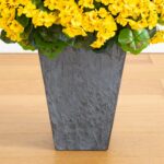 Detail view of planter detail from the 33 inch UV Resistant Artificial Slate Ceramic Planter