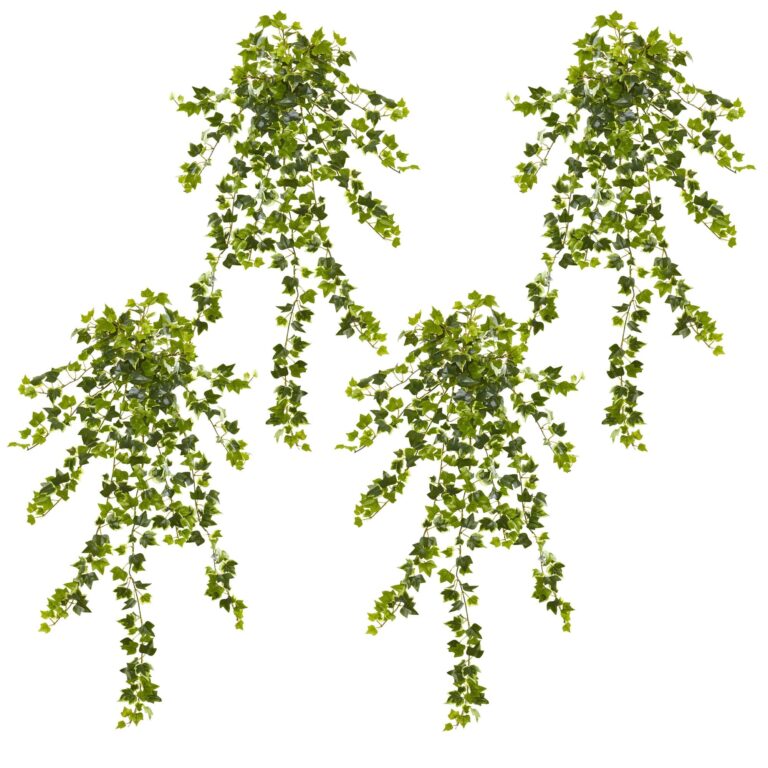Close-up of leaf foliage texture on this 35' Ivy Artificial Hanging Plant Set of 4