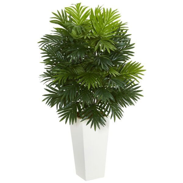 40 inch Areca Palm Artificial Plant in White Tower Planter