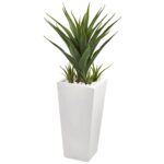 40' Spiky Agave Artificial Plant in White Planter