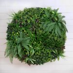 40' UV Resistant Almafi Coast Artificial Living Wall Art Panel in Black Aluminum Frame, living