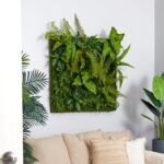 Alternate angle of the 40' x 40' Forest Artificial Living Wall showing material texture detail