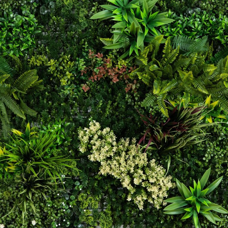 Close-up of craft detail close-up on this 40' x 40' UV Resistant Amazon Rainforest Artificial