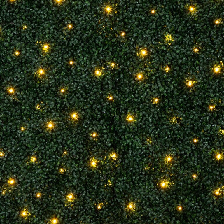 Close-up of craft detail close-up on this 40' x 40' UV Resistant Boxwood Artificial Living