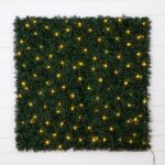 40' x 40' UV Resistant Boxwood Artificial Living Wall Panel with 100 Warm White LED