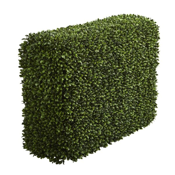 Close-up of craft detail close-up on this 41' Boxwood Artificial Hedge indoor Outdoor privacy screen