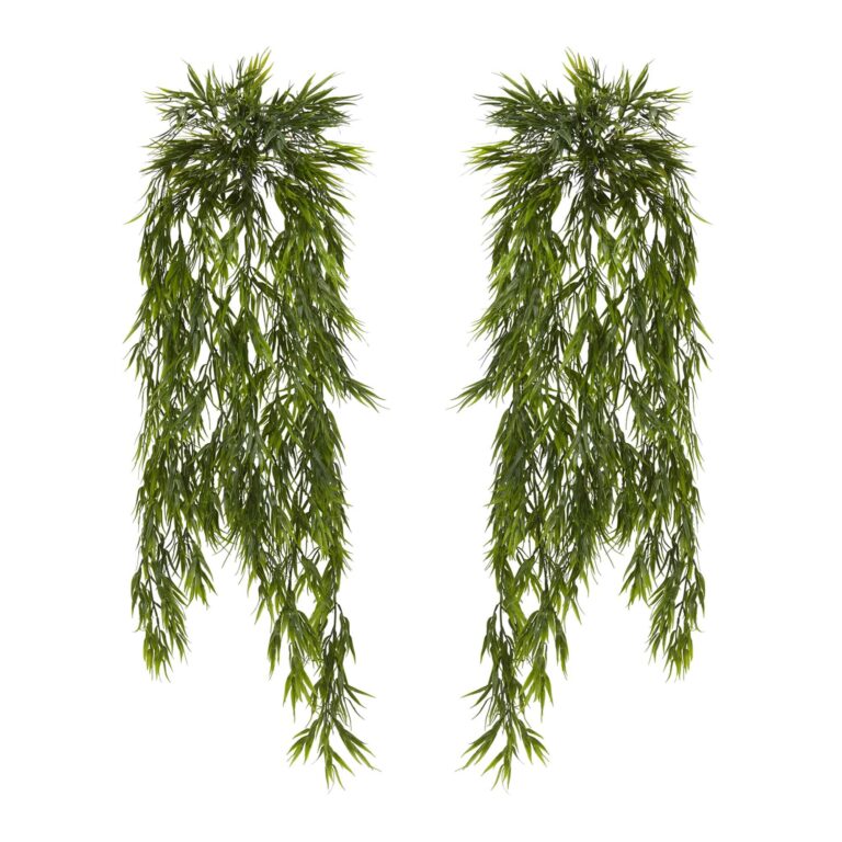 Close-up of craft detail close-up on this 43' Mini Bamboo Hanging Bush Set of 2