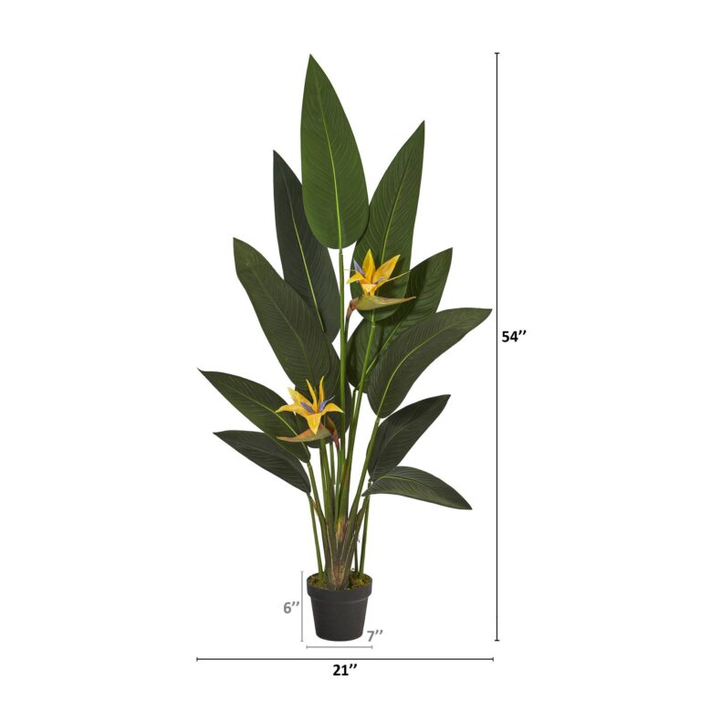 Close-up of leaf foliage texture on this 4.5' Bird of Paradise Artificial Plant Real Touch
