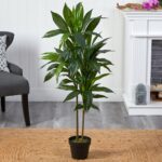 Close-up of branch layering on this 48 inch Dracaena Silk Plant Real Touch
