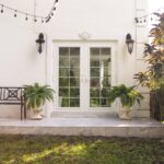 Detail view of full decorative shape from the 48 inch UV Resistant Artificial Boston Fern