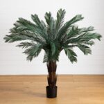 Close-up of leaf foliage texture on this 5' Cycas Tree UV Resistant 5' Cycas Tree