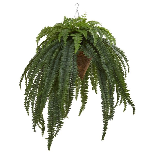 50' Giant Boston Fern Artificial Plant in Hanging Cone
