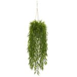 50' Mini Bamboo Artificial Plant in Hanging Metal Bucket