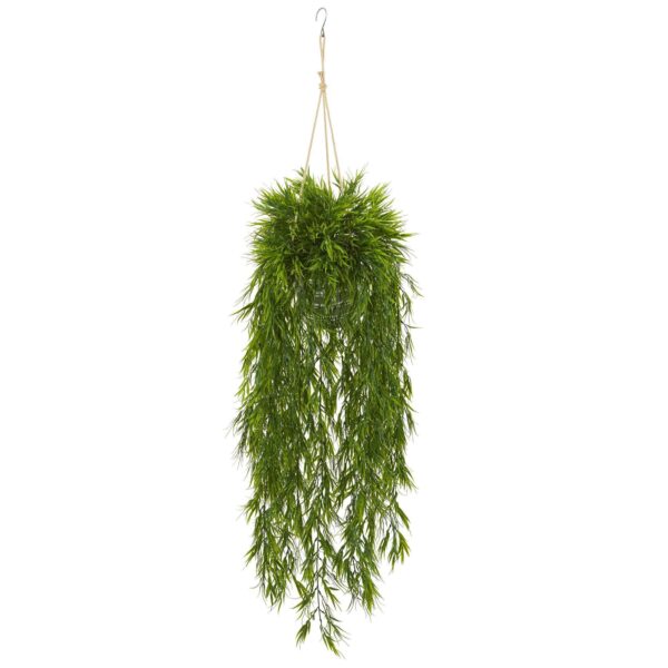 50' Mini Bamboo Artificial Plant in Hanging Metal Bucket