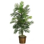 56 inch Areca Palm Silk Tree with Wicker Basket