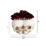 The 6' Artificial Halloween Succulent Plant Double Skull Planter shown in full, highlighting branch layering