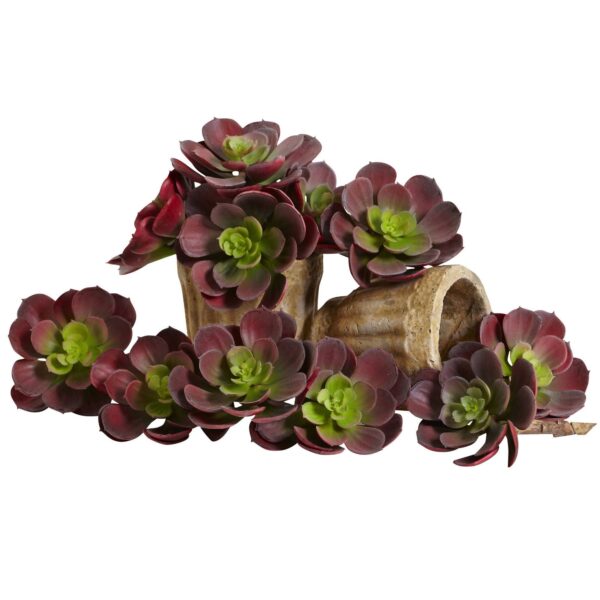 Close-up of craft detail close-up on this 6' Artificial Echeveria Succulent Set of 12