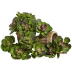 Close-up detail capturing material texture detail of the 6' Artificial Echeveria Succulent Set of 12