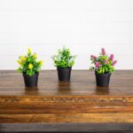 Full display view of the 8 inch Artificial Flowering Arrangement Artificial Flowering Arrangement with full