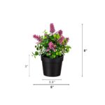 The 8 inch Artificial Flowering Arrangement Artificial Flowering Arrangement shown in full, highlighting full plant