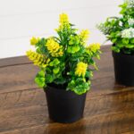 Second angle of the 8 inch Artificial Flowering Arrangement Artificial Flowering Arrangement focusing on planter