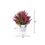 Full display view of the 8' Artificial Lavender Plant Garden Planter - Set with frond