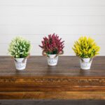 8' Artificial Lavender Plant in Rustic Flowers and Garden Planter - Set of 3