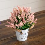 Close-up of leaf foliage texture on this 8' Artificial Lavender Plant Garden Planter - Set