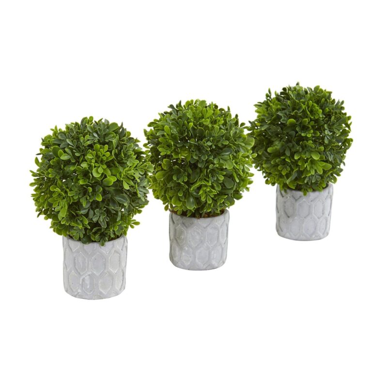 9' Boxwood Artificial Mini Topiary Set of 3