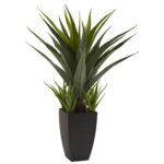 Agave w Black Planter artificial plant for home decor