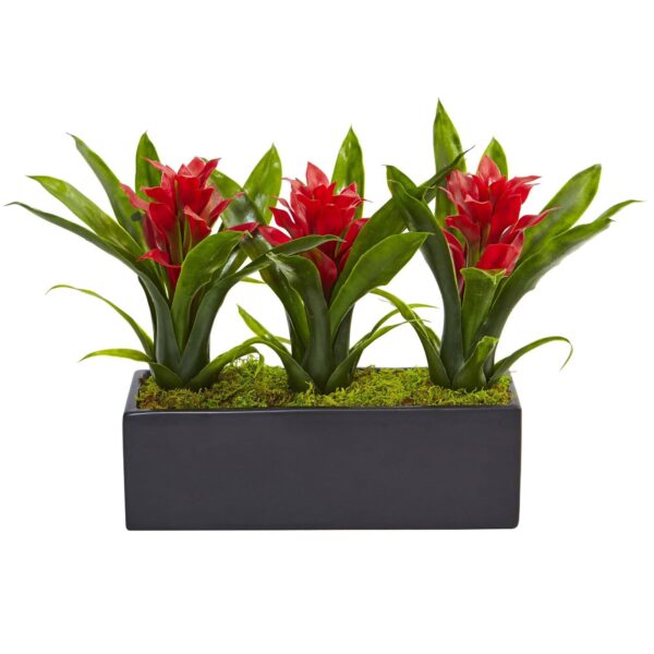 Bromeliads in Rectangular Planter artificial plant for home decor