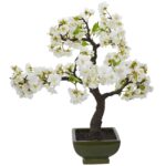 Detail view of planter detail from the Cherry Blossom Bonsai Artificial Tree