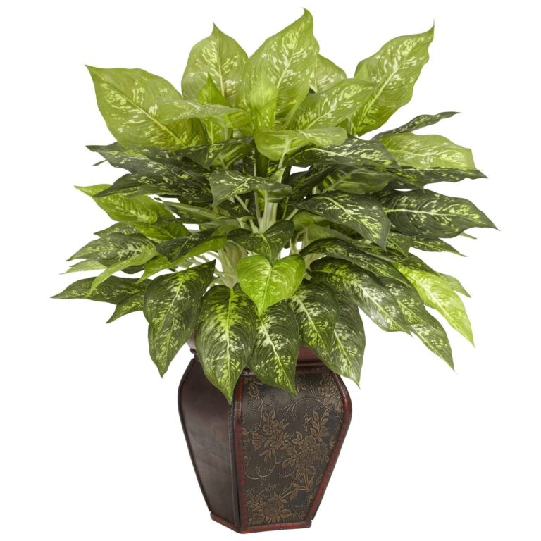 Dieffenbachia w Decorative Vase Silk Plant