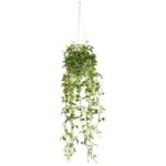 Green Variegated Wandering Jew Hanging Basket Artificial Plant
