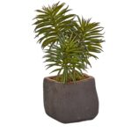 Detail view of planter detail from the Mixed Succulent Trio Artificial Plant Set of 3