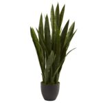 Sansevieria w Black Planter artificial plant for home decor