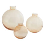 Amber Tint Glass Large Round Belly Vase - 3 Options Available