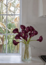 Close-up of bloom tips on this Plum Purple Artificial Calla Lily Real Touch Flower