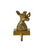 Close-up of craft detail close-up on this Margie the Doe Bronzed Aluminum Stocking Holder