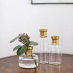 Antique Gold Gilded Glass Bottle Bud Vase Collection