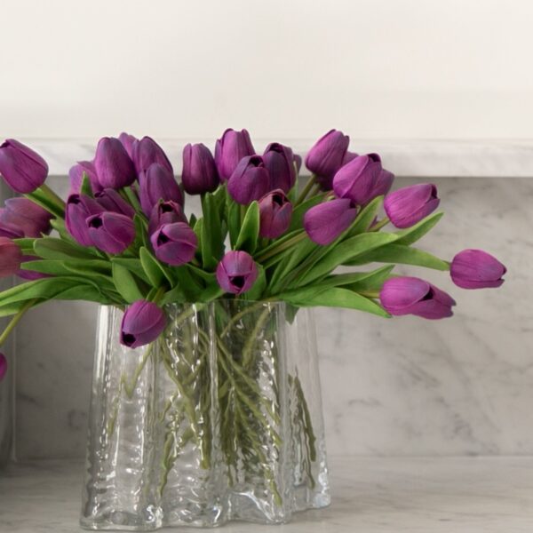 Cooee Design Small Gry Wide Glass Vase - 7.5 inch